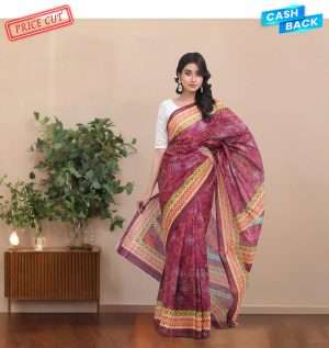Chic Maroon Digital Printed Saree