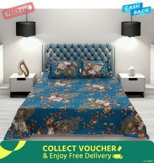 Double King Size Printed Polestar Bed Sheet