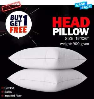 Exclusive Korean fiber Head pillow standard 18*26 size Cotton Fabric Head Pillow ( Buy 1 get 1 )