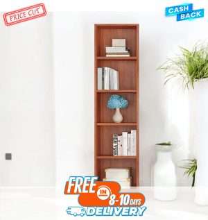 Tall Bookshelf, 5-Tier Cube Display Rack, Modern Bookshelf