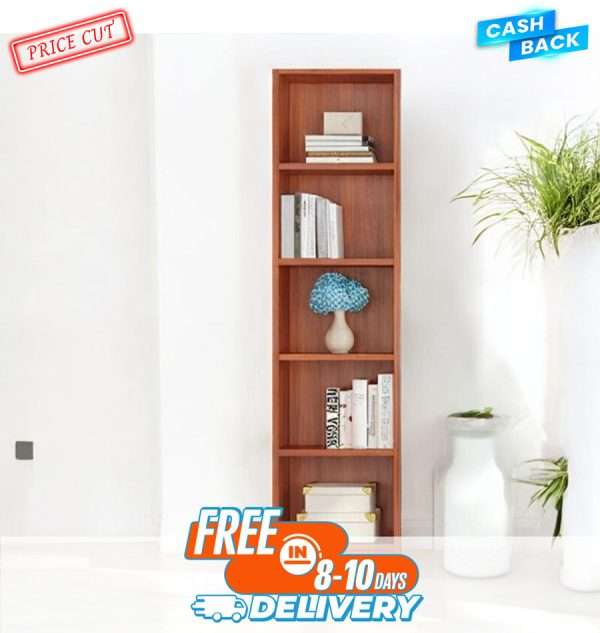 Tall Bookshelf, 5-Tier Cube Display Rack, Modern Bookshelf