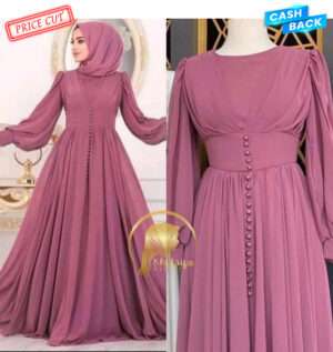 Turkey Shahjadi Gown Cherry Georgette Borkha for Women by Namira Closet