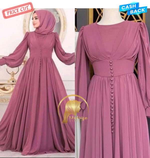 Turkey Shahjadi Gown Cherry Georgette Borkha for Women by Namira Closet